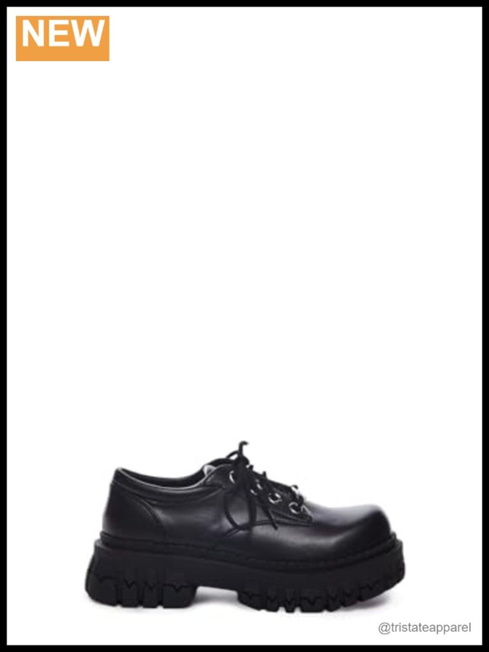 Vegan Leather Chunky Platform Lace-Up Oxford Shoes Round Toe
